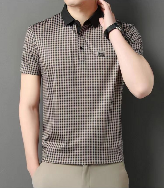 Eternal Duality Gingham Branded Polo T-Shirt