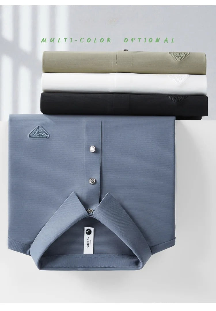 Men's Elegant Stretch Polo: Effortless Style & Wrinkle-Free