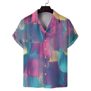 Men’s Multicolour Abstract Brushstroke Relaxed Fit Shirt