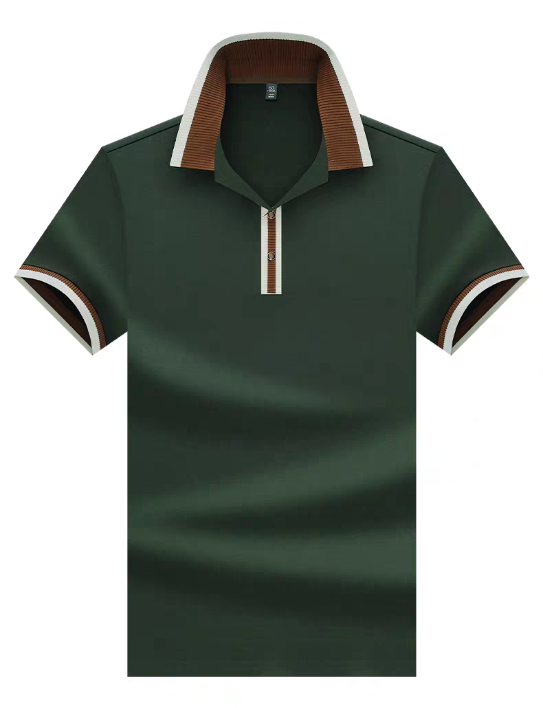 Frayline Green Ember Stripe Collar Polo T-Shirt