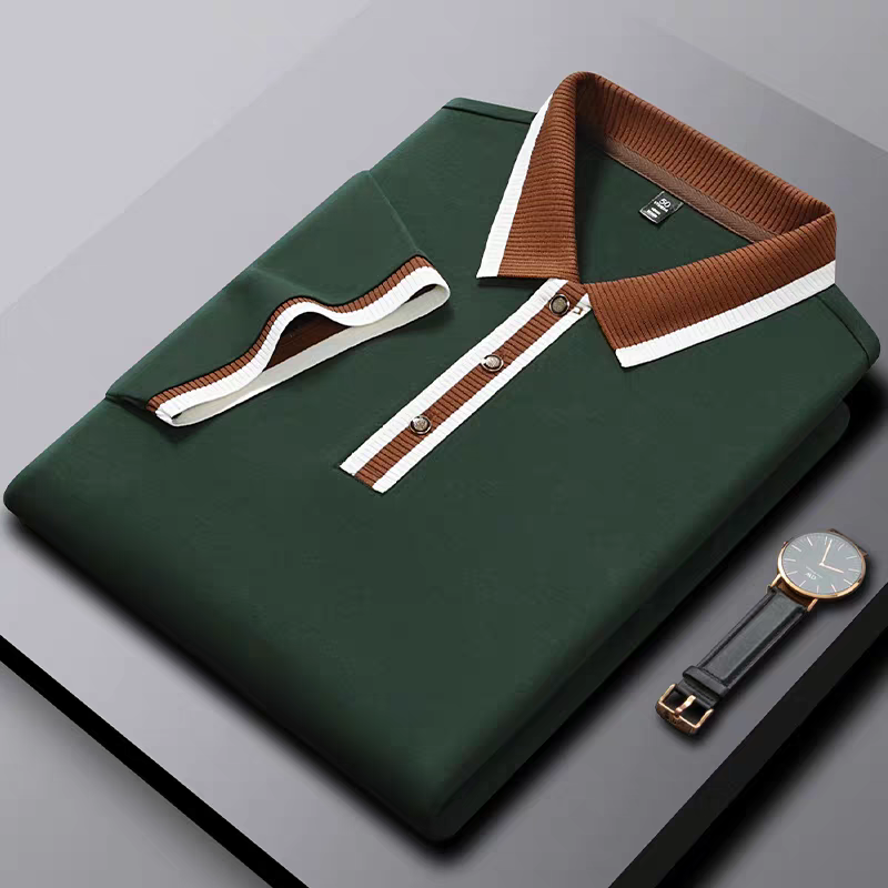 Frayline Green Ember Stripe Collar Polo T-Shirt