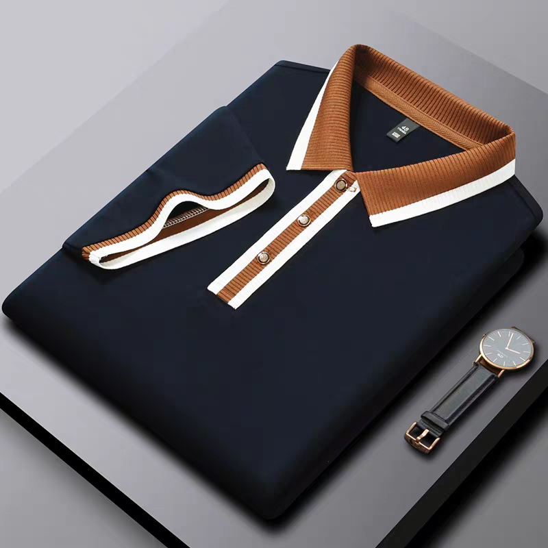 Frayline Navy Ember Stripe Collar Polo T-Shirt
