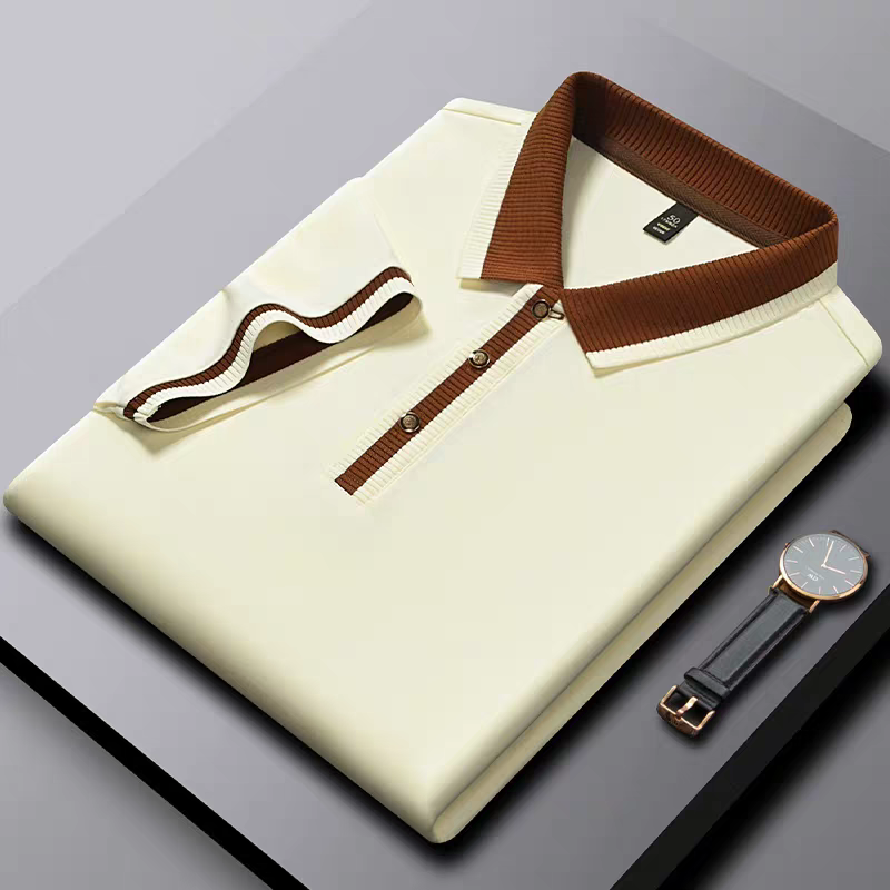 Frayline Ivory Ember Stripe Collar Polo T-Shirt