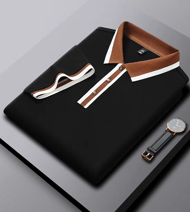 Frayline Black Ember Stripe Collar Polo T-Shirt