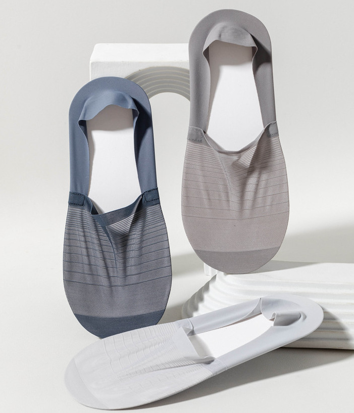 Men's 5-Pair Ultra-Thin Nylon Ankle Socks: Breathable, Non-Slip, & Comfortable