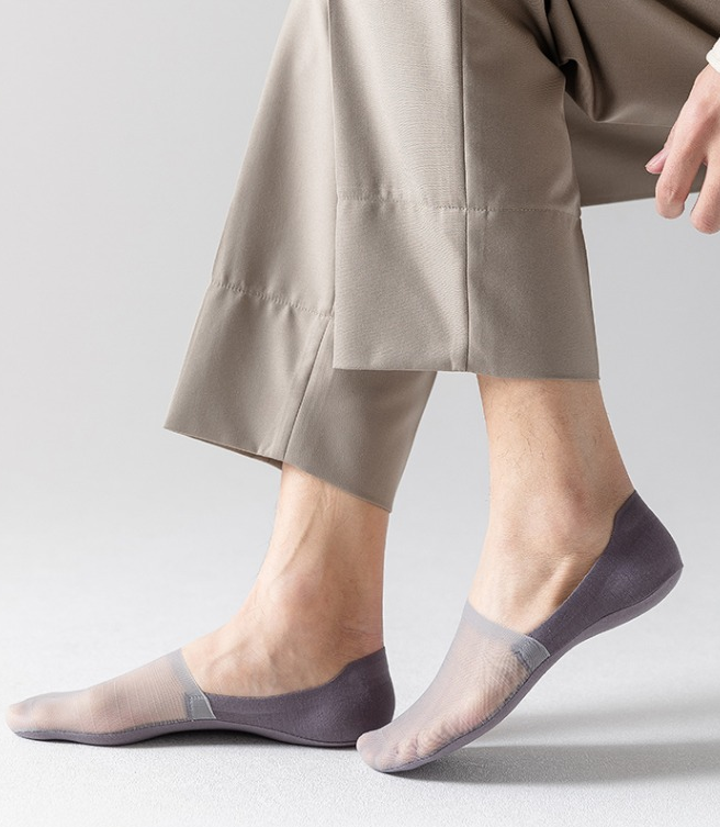 Men's 5-Pair Ultra-Thin Nylon Ankle Socks: Breathable, Non-Slip, & Comfortable