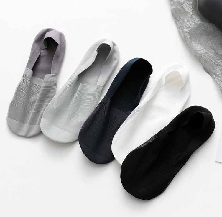 Men's 5-Pair Ultra-Thin Nylon Ankle Socks: Breathable, Non-Slip, & Comfortable