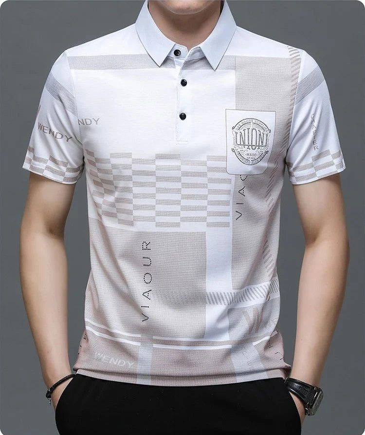 Frayline Metro Grid Printed Polo T-Shirt