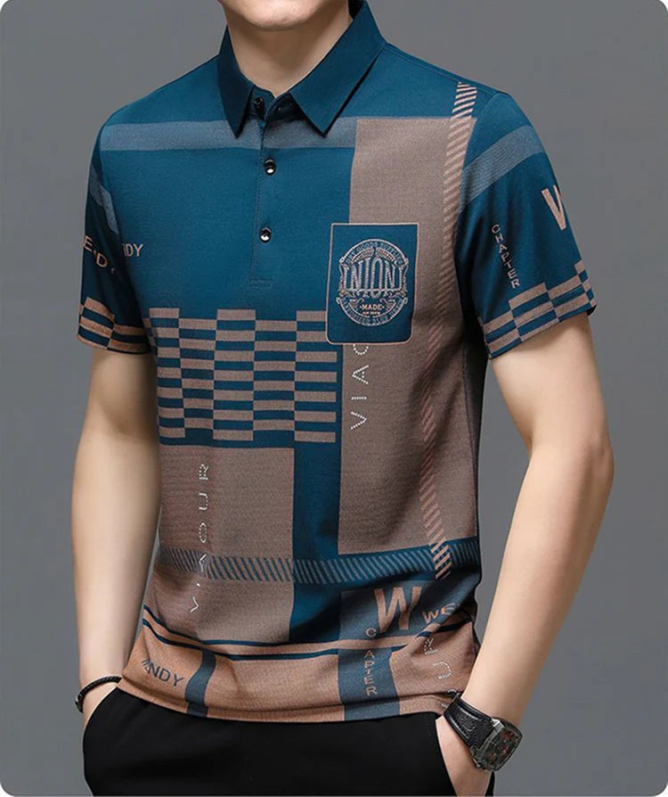 Frayline Metro Grid Printed Polo T-Shirt
