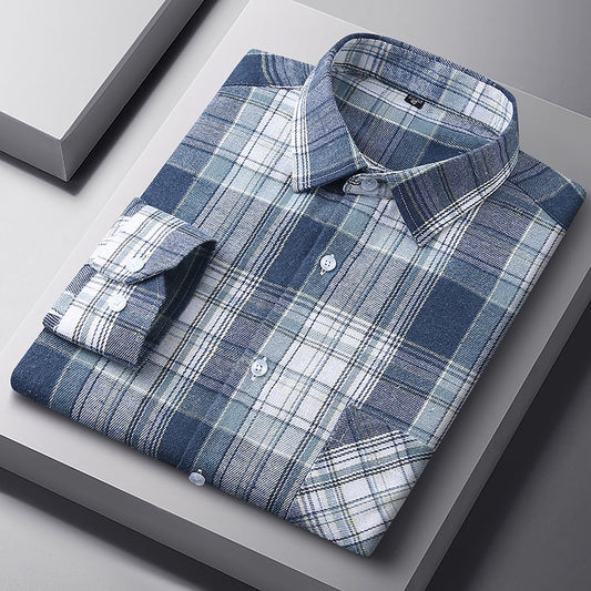 Rustic Grid Cotton Plaid Shirt