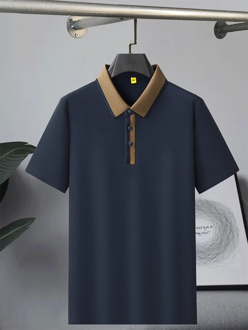Frayline Navy Blue Heritage Contrast Collar Polo T-Shirt