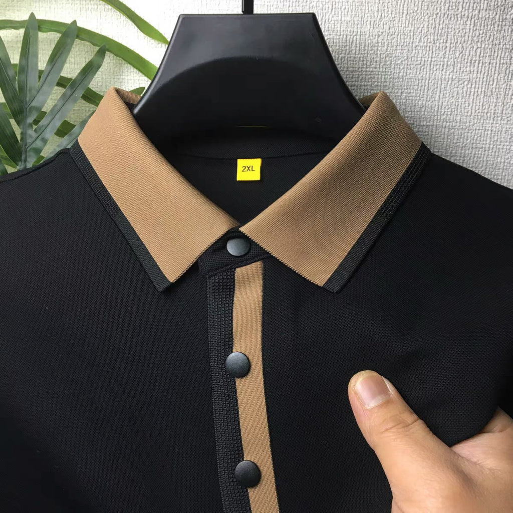 Frayline Black Heritage Contrast Collar Polo T-Shirt