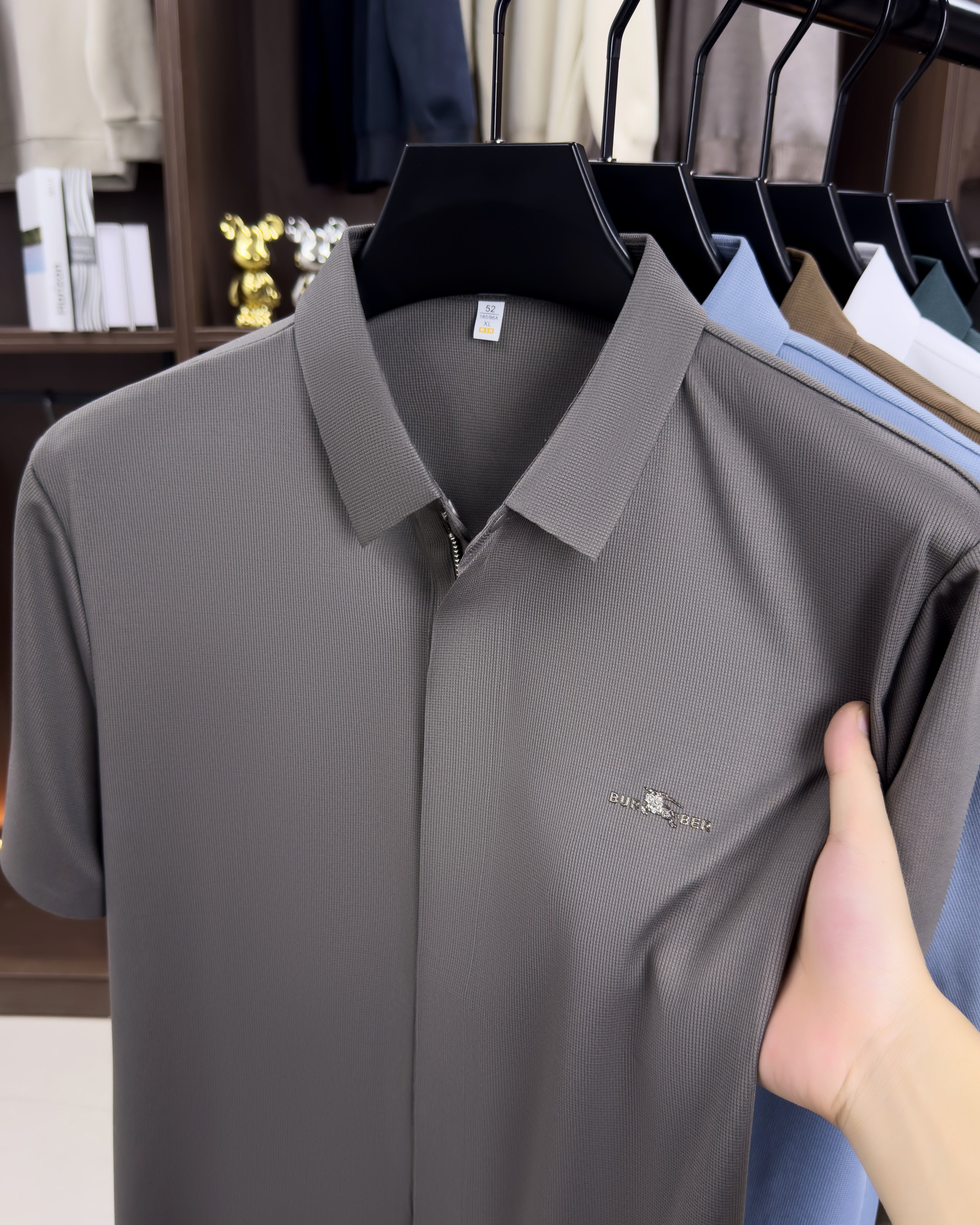 Frayline Graphite Luxe Zipper Polo T-Shirt