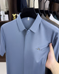 Frayline Sky Mist Luxe Zipper Polo T-Shirt
