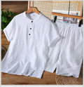 Men’s Graphite White linen Textured Polo Co-Ord Set