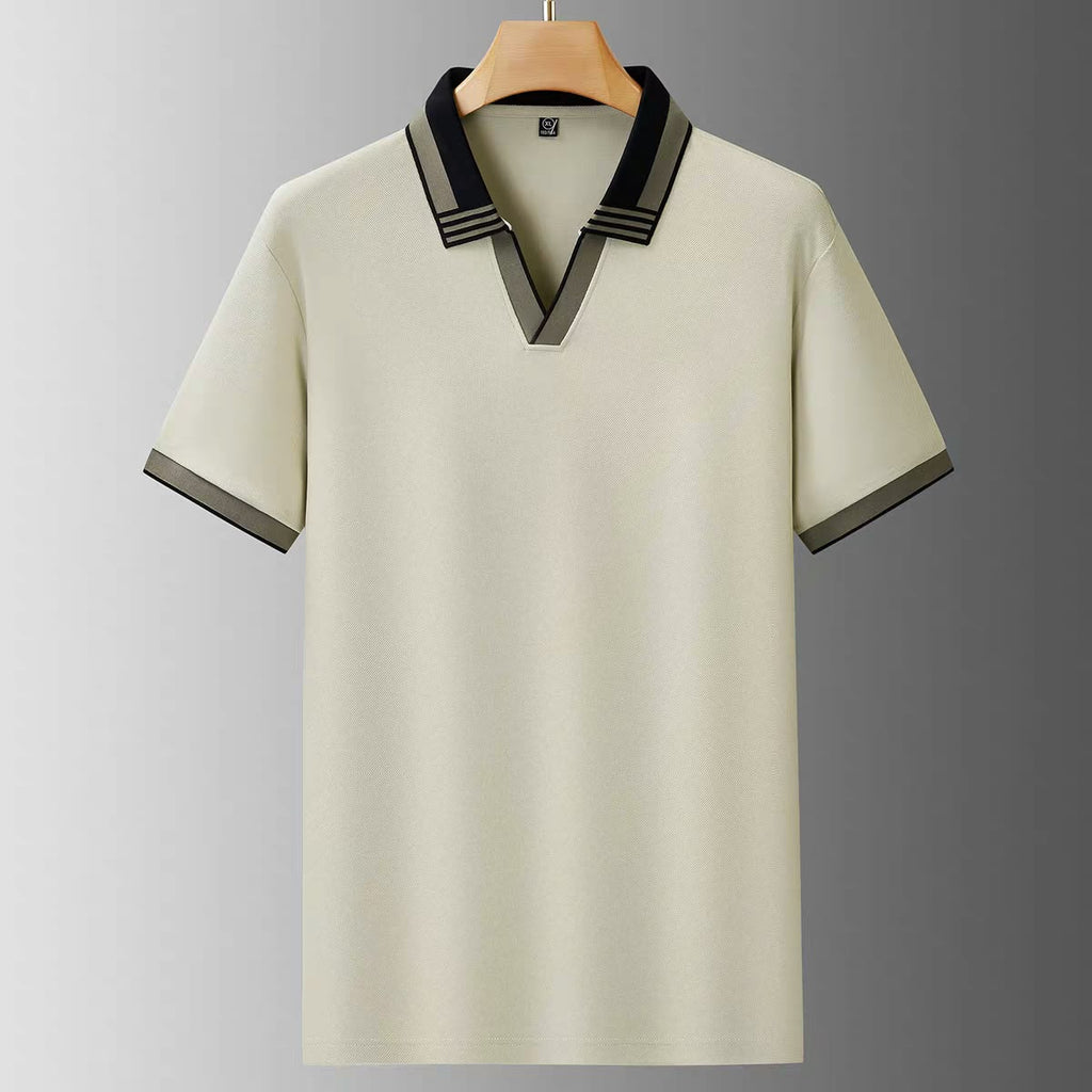 Frayline Ivory Riviera Open-Collar Polo T-Shirt