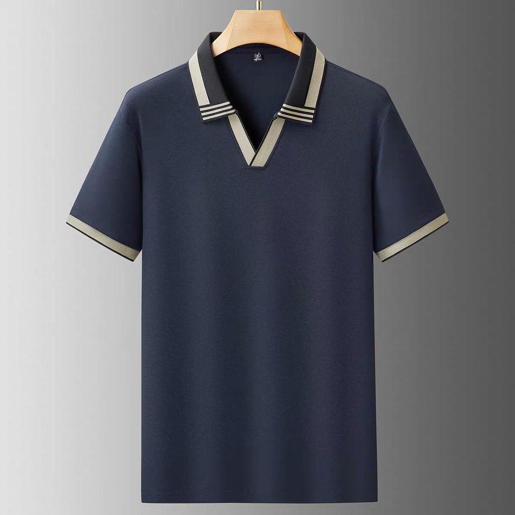Frayline Midnight Blue Riviera Open-Collar Polo T-Shirt
