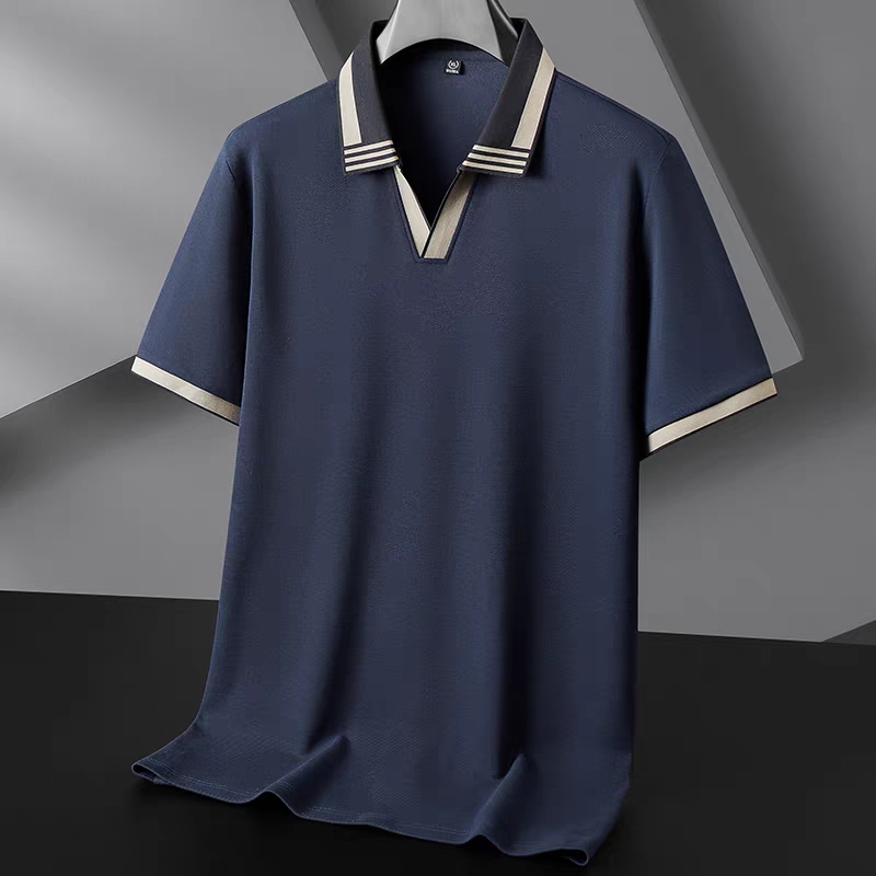 Frayline Midnight Blue Riviera Open-Collar Polo T-Shirt