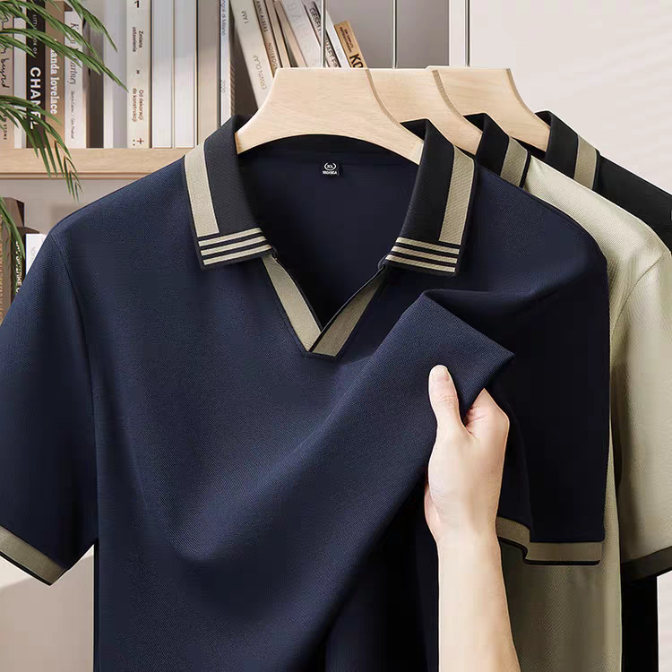 Frayline Midnight Blue Riviera Open-Collar Polo T-Shirt