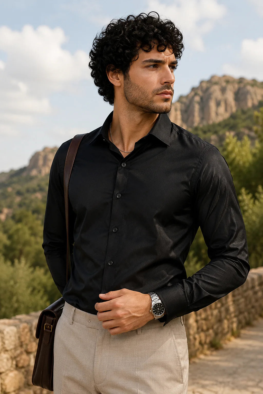 Black Soft Satin Premium Shirt