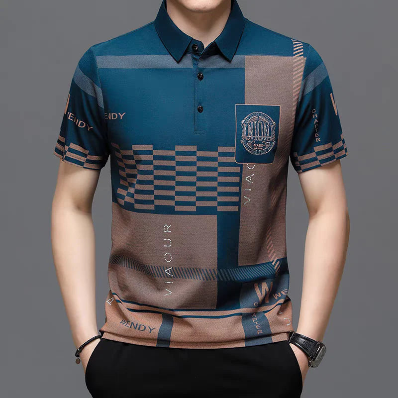 Frayline Metro Grid Printed Polo T-Shirt