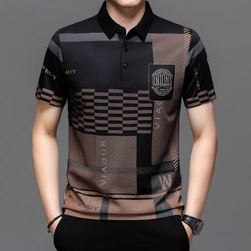 Frayline Metro Grid Printed Polo T-Shirt