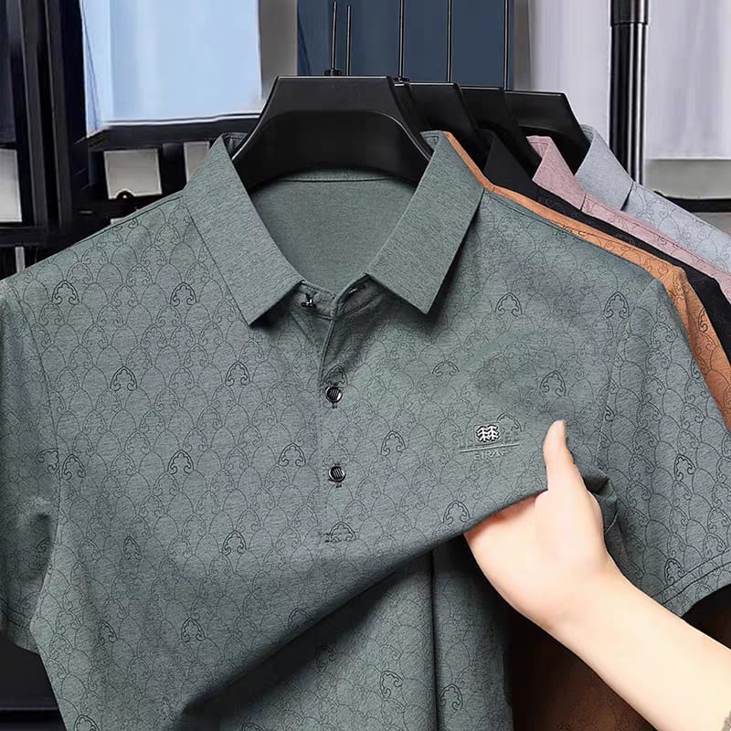 Men’s Regular Fit Premium Textured Polo Collar T-Shirt
