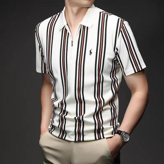 Men’s Premium Vertical Stripe Polo Shirt