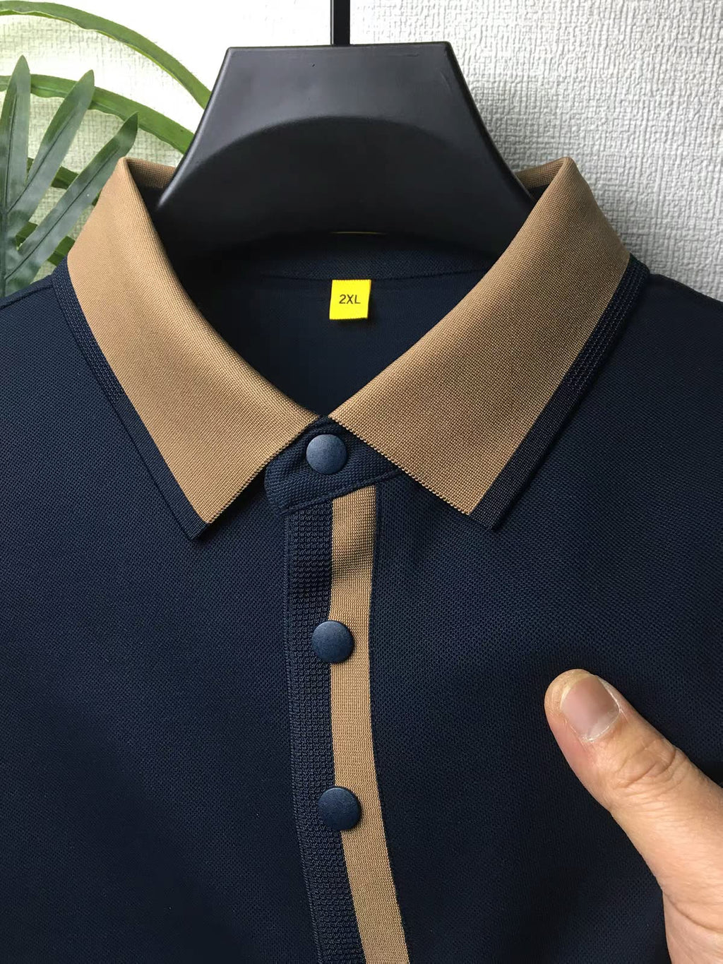 Frayline Navy Blue Heritage Contrast Collar Polo T-Shirt