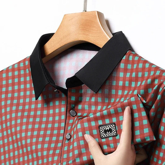 Vintage Duality Gingham Branded Polo T-Shirt