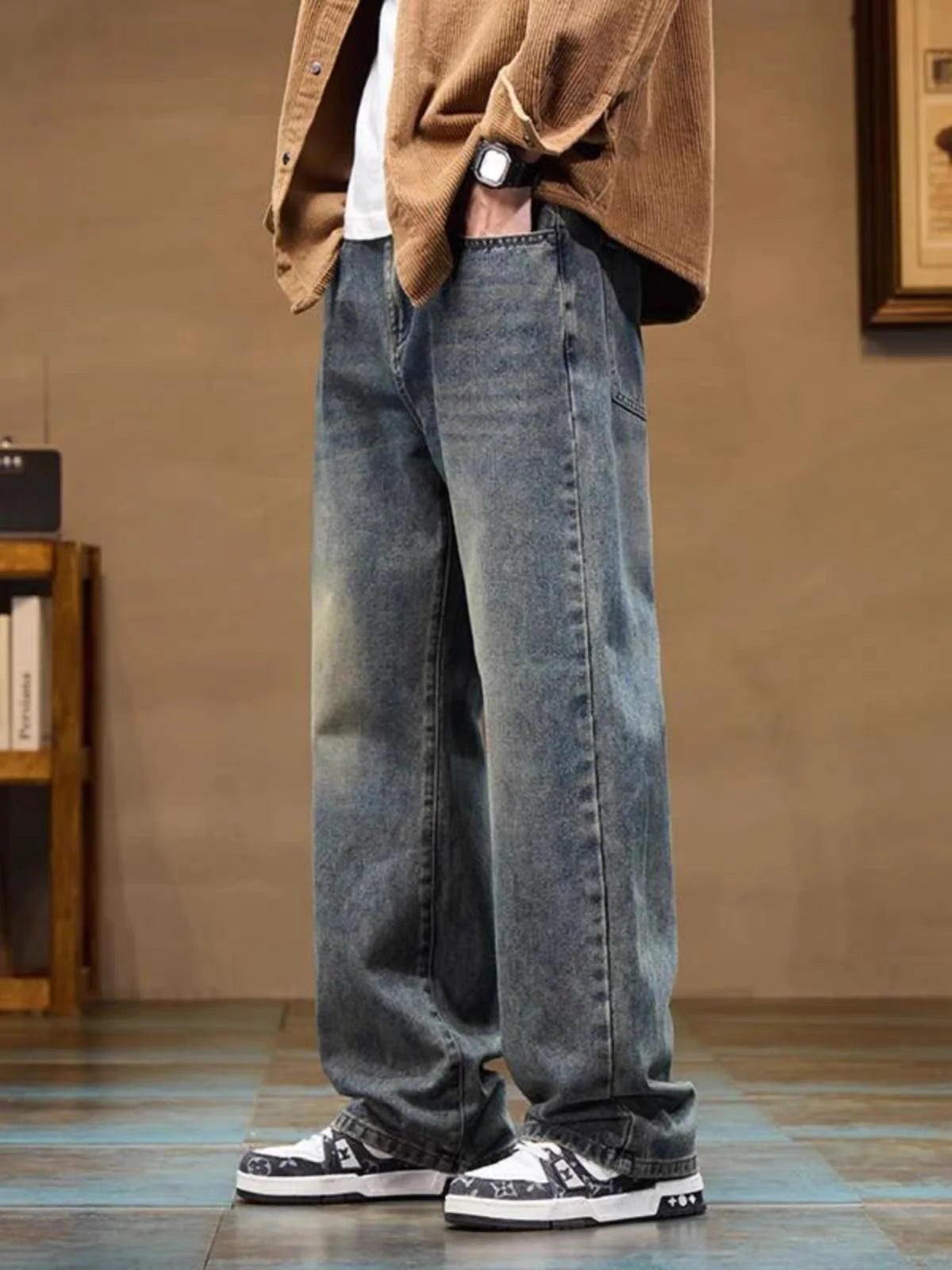 Frayline Smoke Fade Baggy Jeans