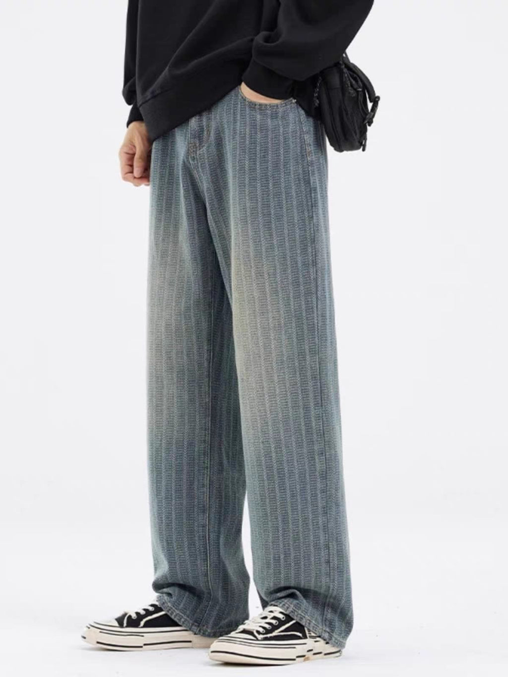 Frayline Shadow Weave Baggy Fit Jeans