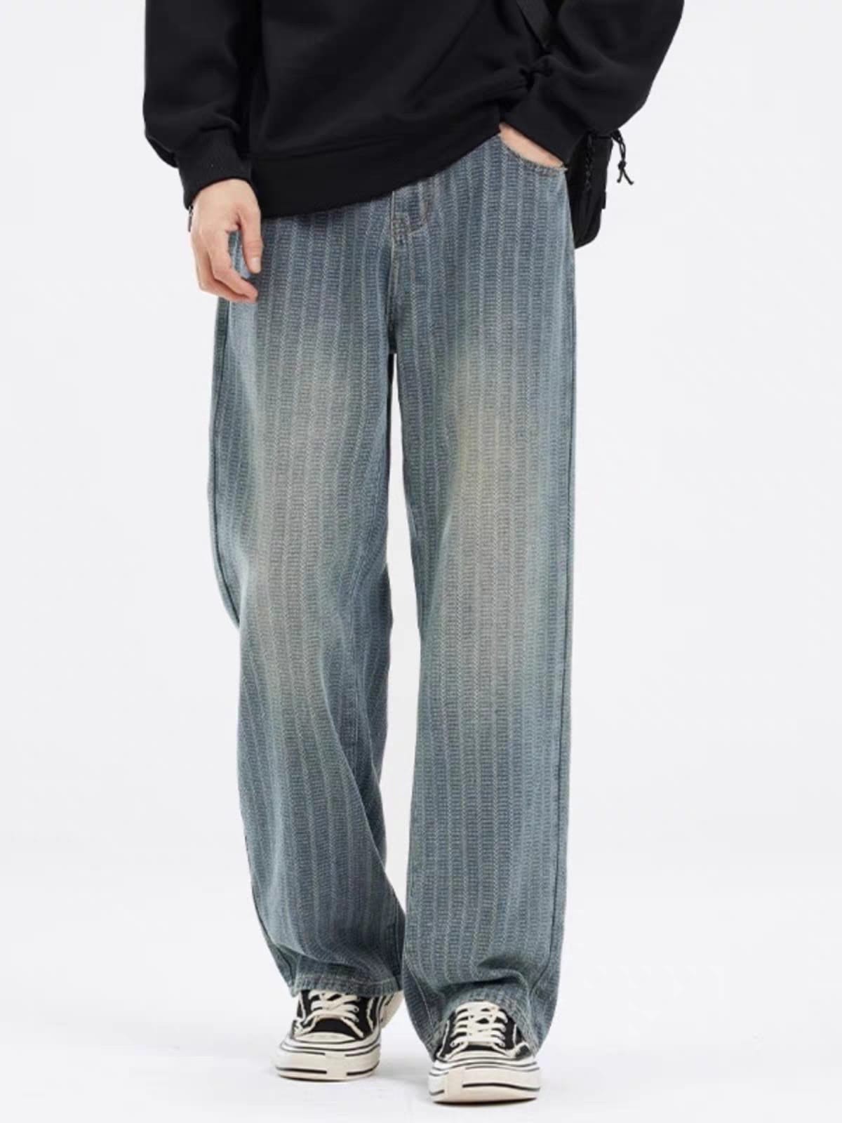 Frayline Shadow Weave Baggy Fit Jeans