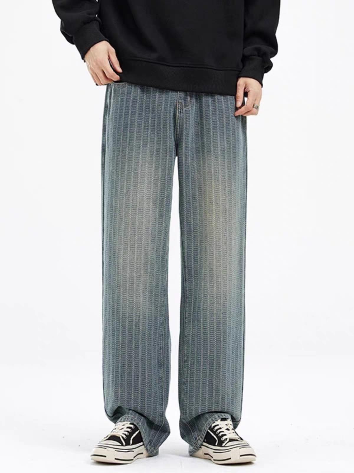 Frayline Shadow Weave Baggy Fit Jeans