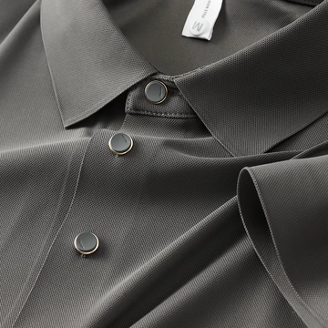 Men’s Charcoal Grey Textured Half Sleeve Polo Shirt