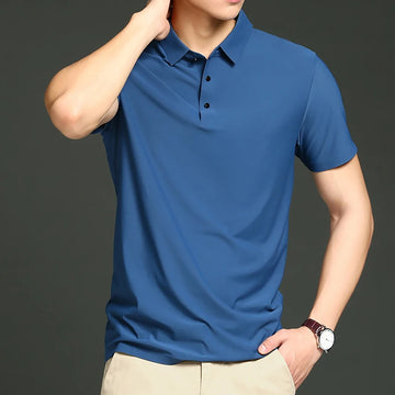 Men's Seamless Ice Silk Polo T-Shirt