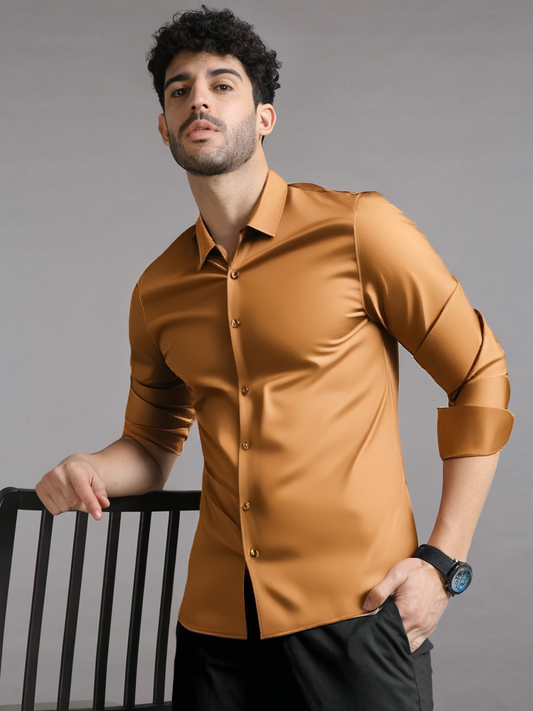 Orange Soft Satin Premium Shirt